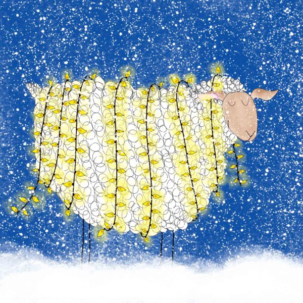 Schaap met lampjes, blauw