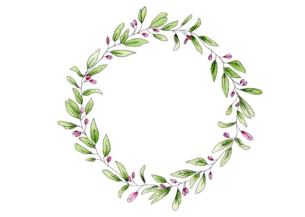 Bloemenkrans met blaadjes