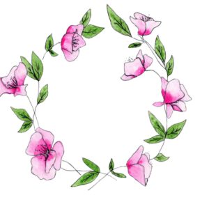 Bloemenkrans met roze bloemetjes