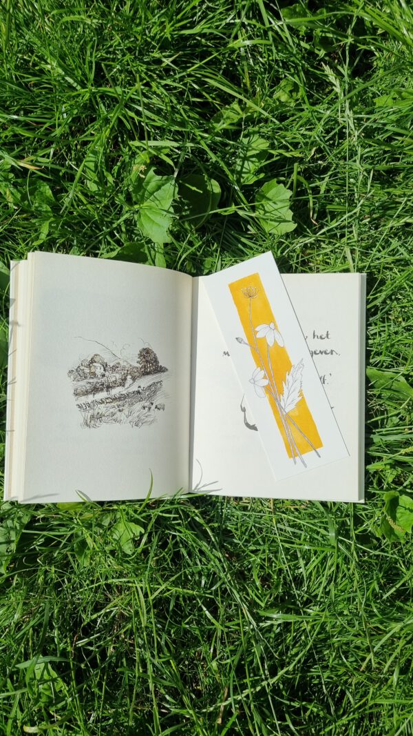 Boekenlegger, bloemen, geel - Image 3